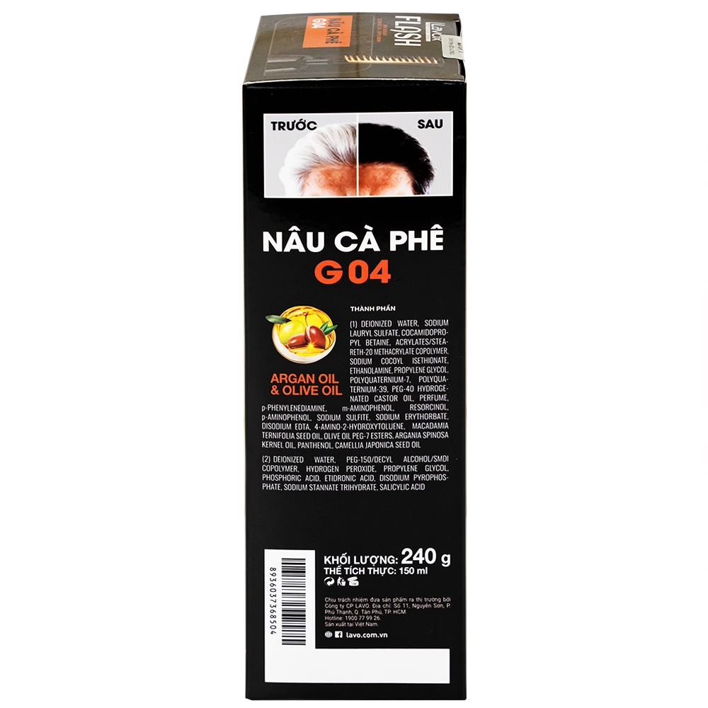 Hình ảnh Gel nhuộm tóc phủ bạc Flash Lavox G04 màu nâu cà phê (150ml)
