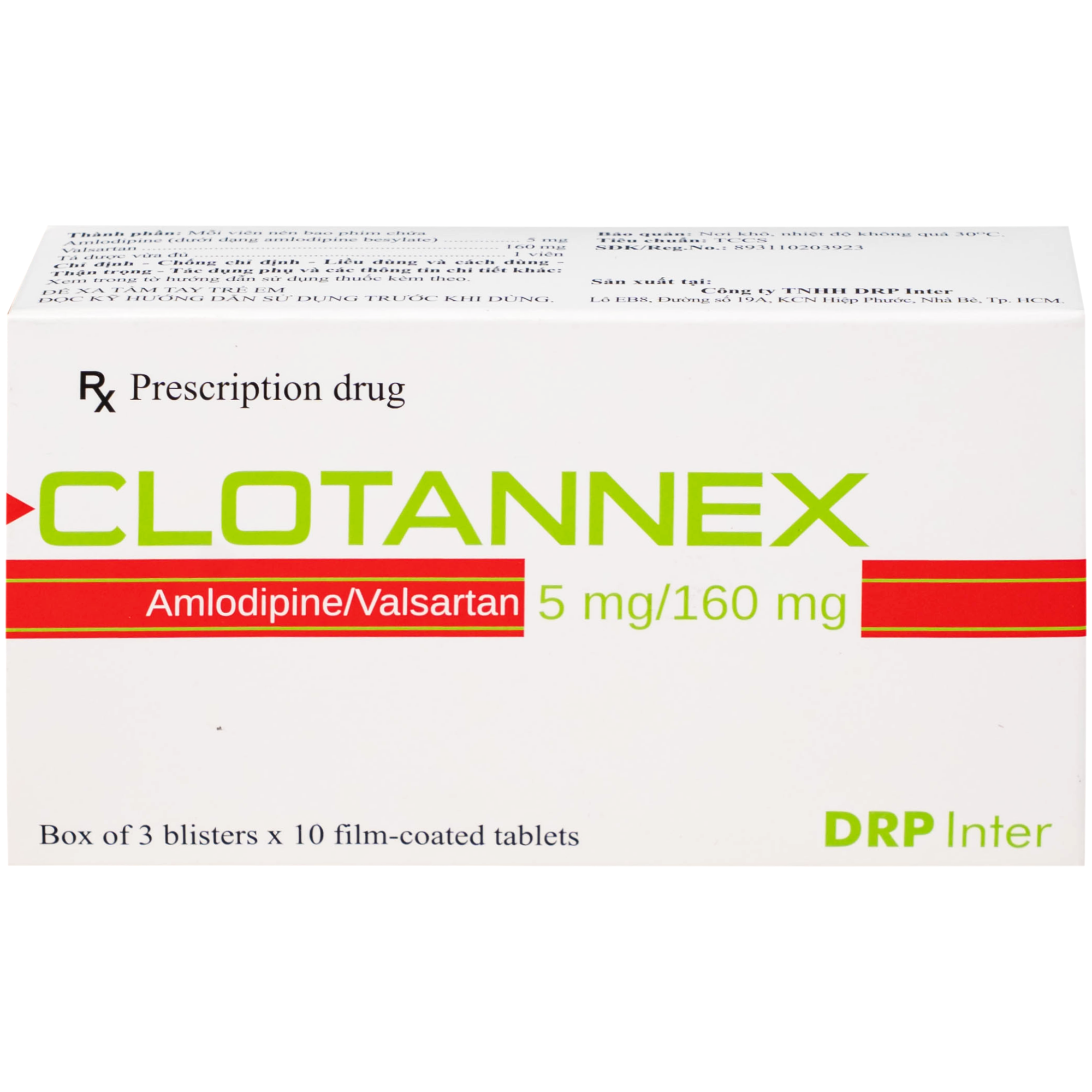 Hình ảnh Thuốc Clotannex 5/160mg DRP Inter điều trị tăng huyết áp vô căn (3 vỉ x 10 viên)