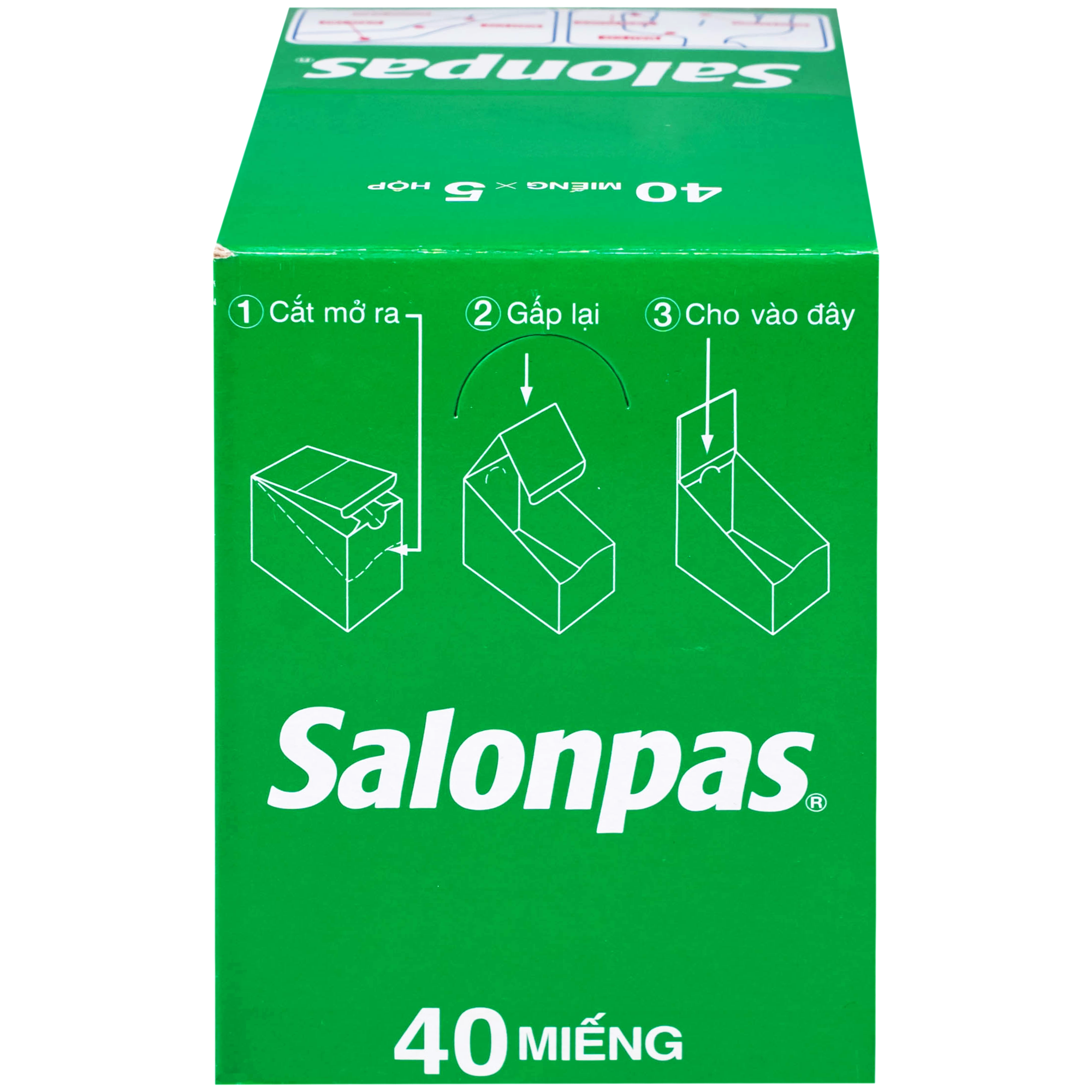 Hình ảnh Thuốc Salonpas 6.5cm x 4.2cm Hisamitsu hỗ trợ giảm đau, kháng viêm (5 hộp x 4 gói)