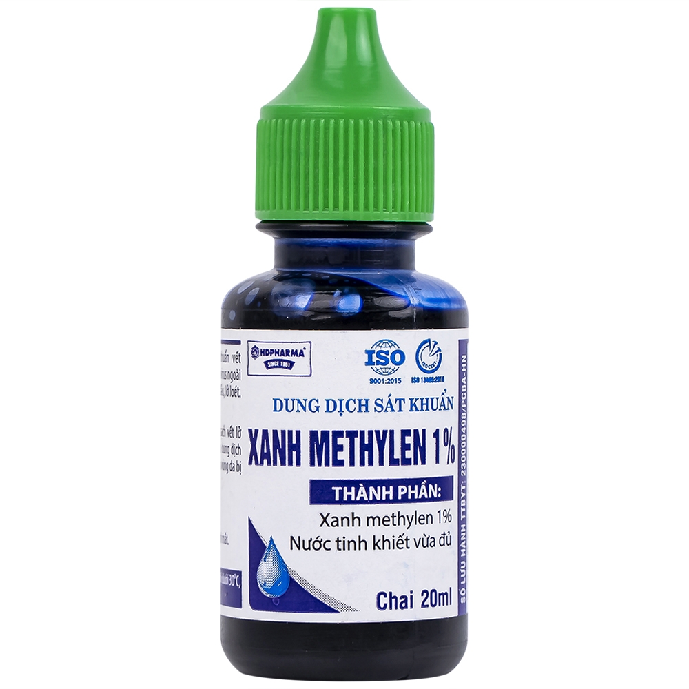 Hình ảnh Dung dịch sát khuẩn Xanh Methylen 1% HDpharma sát khuẩn, điều trị nhiễm virus ngoài da (20ml)