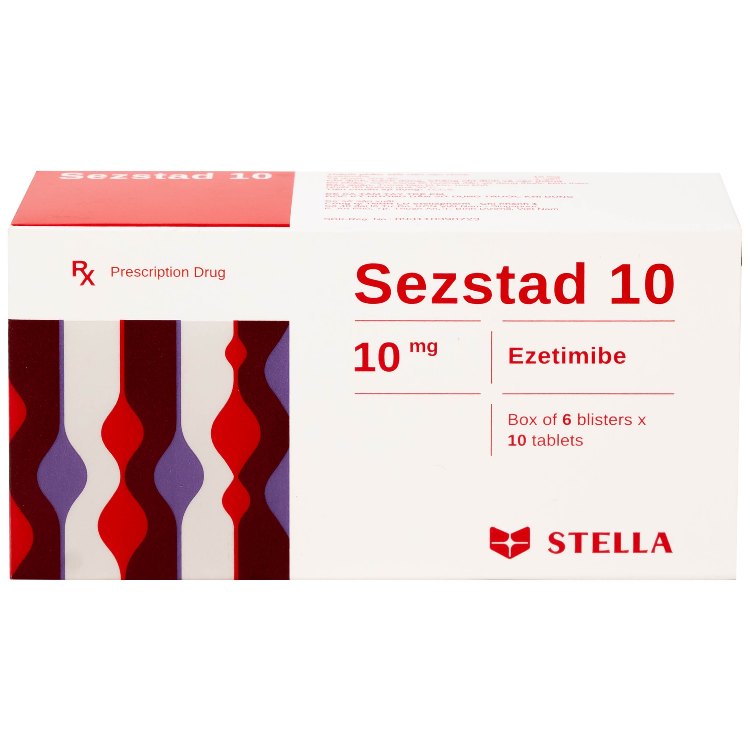 Hình ảnh Thuốc Sezstad 10 Stella điều trị tăng cholesterol máu nguyên phát (6 vỉ x 10 viên)