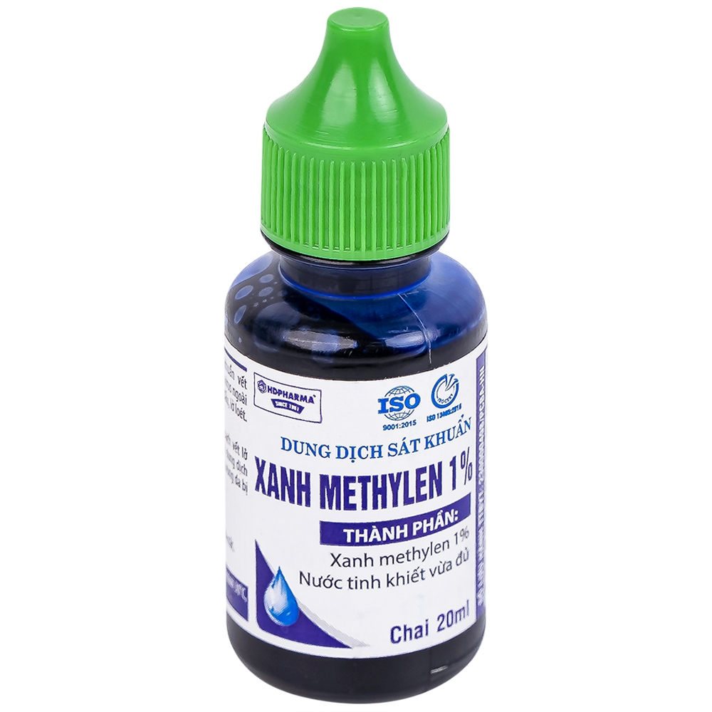 Hình ảnh Dung dịch sát khuẩn Xanh Methylen 1% HDpharma sát khuẩn, điều trị nhiễm virus ngoài da (20ml)