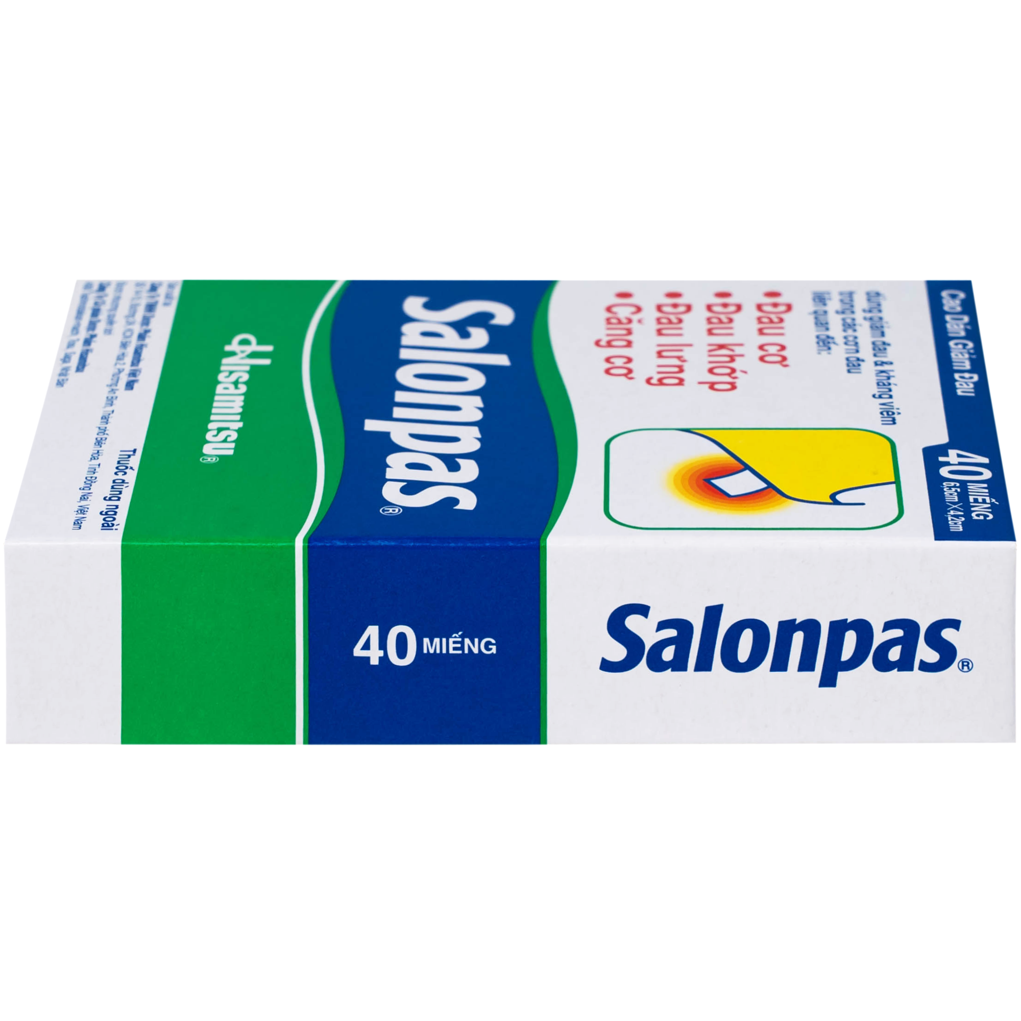 Hình ảnh Thuốc Salonpas 6.5cm x 4.2cm Hisamitsu hỗ trợ giảm đau, kháng viêm (5 hộp x 4 gói)