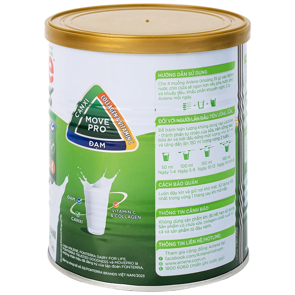 Hình ảnh Sữa Anlene Gold 3X hương vani, ít béo giúp cơ khỏe, xương chắc, khớp linh hoạt (400g)