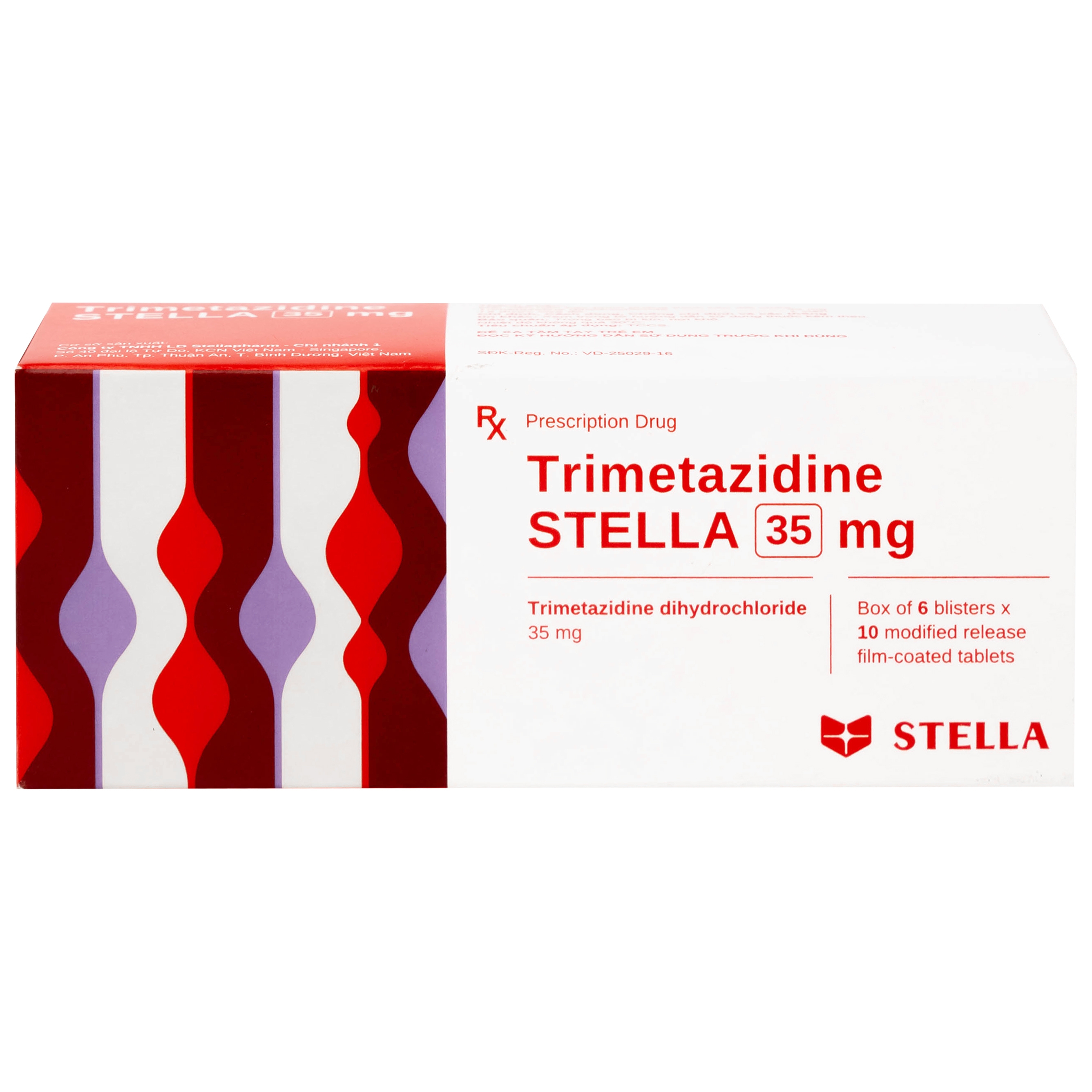 Hình ảnh Thuốc Trimetazidine 35mg Stella Pharm hỗ trợ điều trị triệu chứng đau thắt ngực ổn định (6 vỉ x 10 viên)