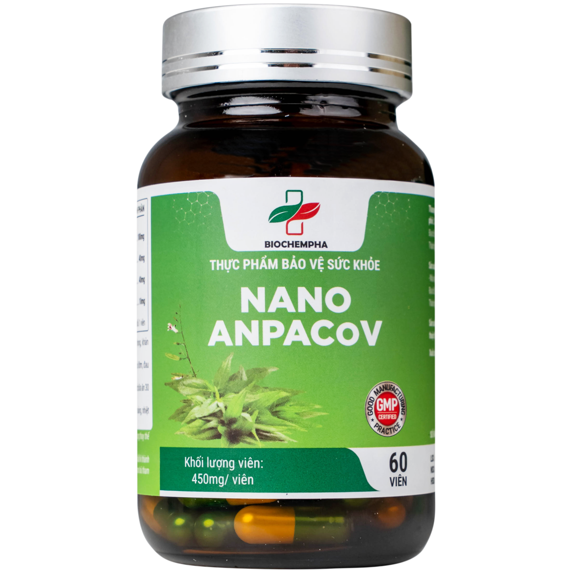 Hình ảnh Viên uống giảm ho, giảm đờm, đau rát họng, viêm phế quản Nano Anpacov Biochempha (60 viên)