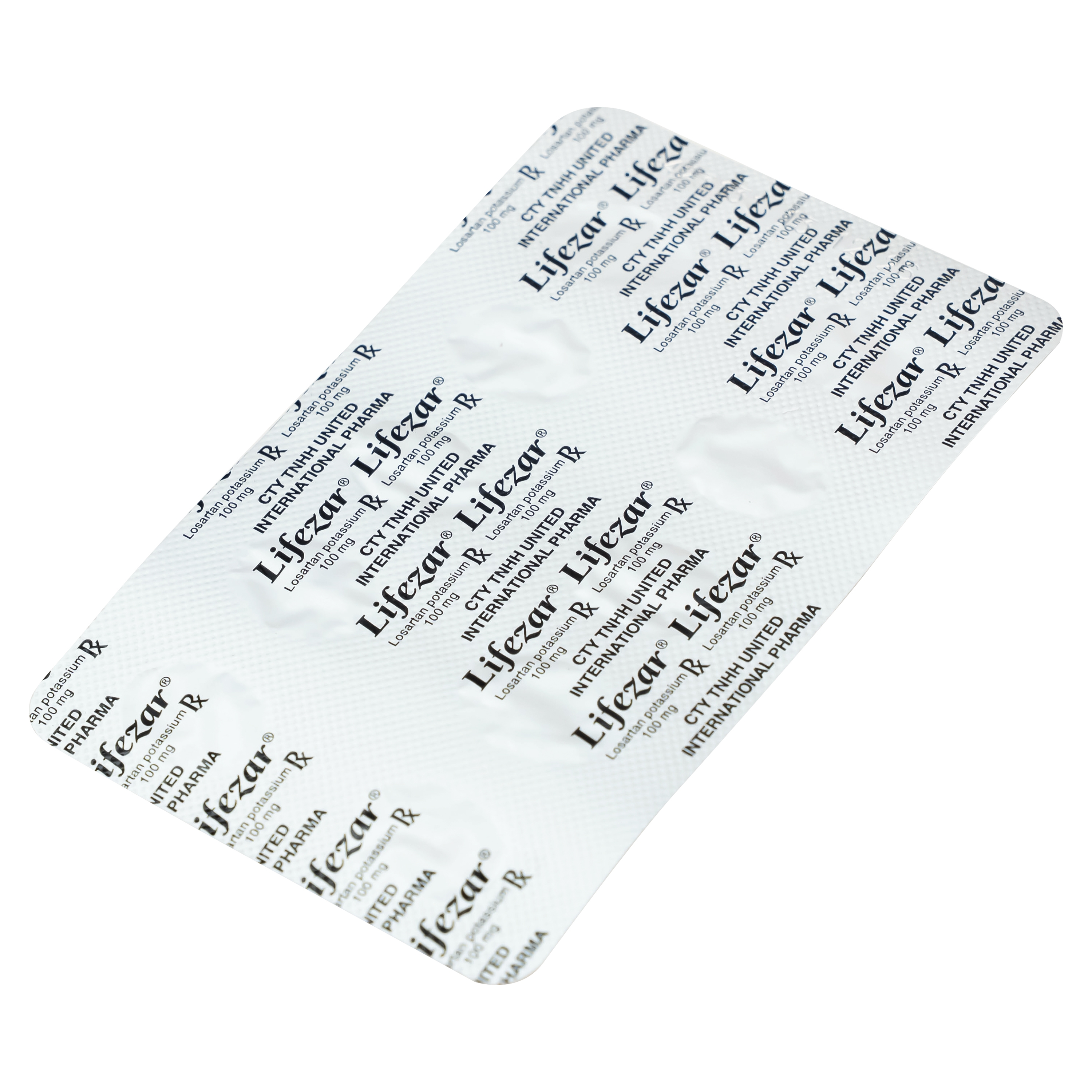 Hình ảnh Thuốc Lifezar 100mg United điều trị tăng huyết áp, bệnh thận do đái tháo đường (3 vỉ x 10 viên)