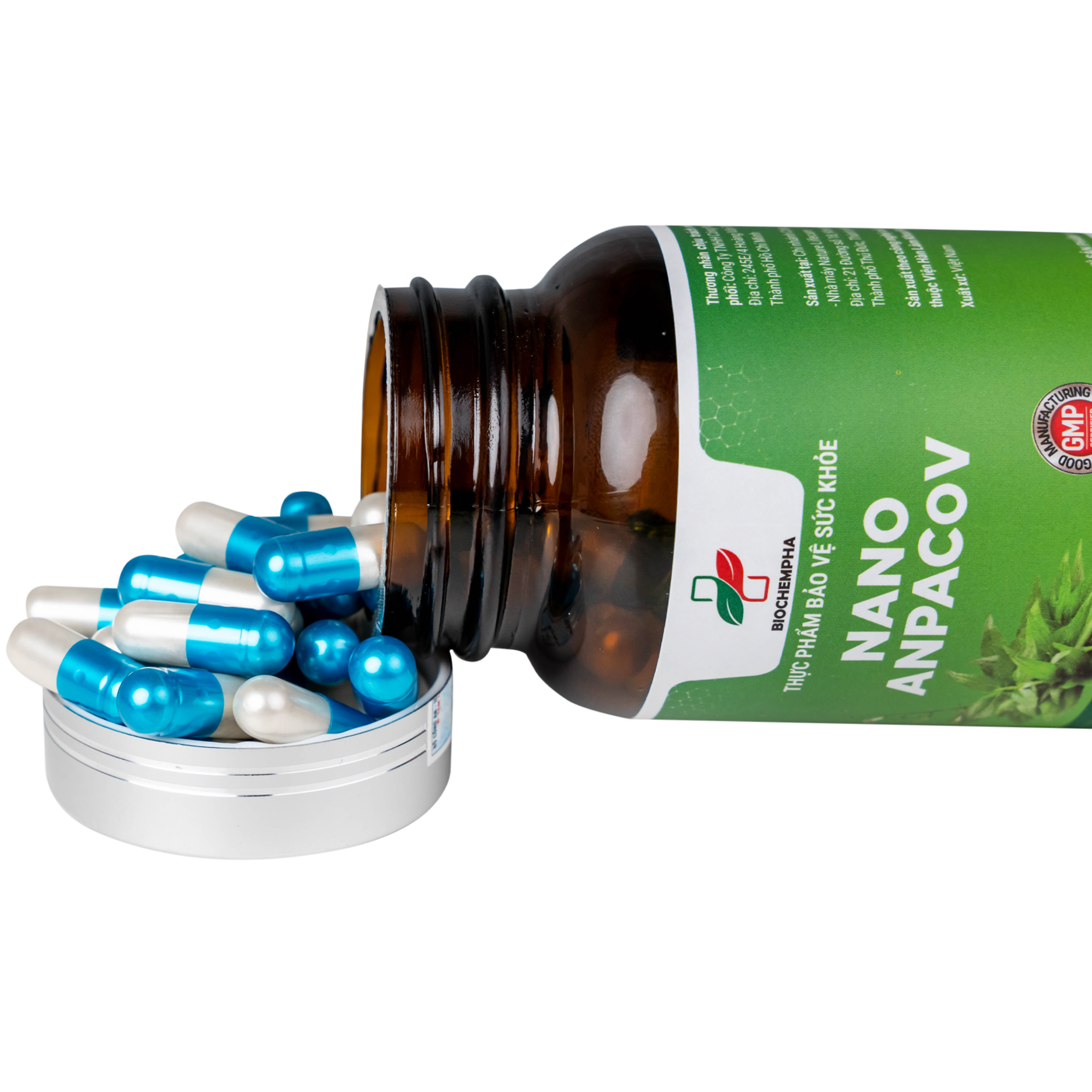 Hình ảnh Viên uống giảm ho, giảm đờm, đau rát họng, viêm phế quản Nano Anpacov Biochempha (60 viên)