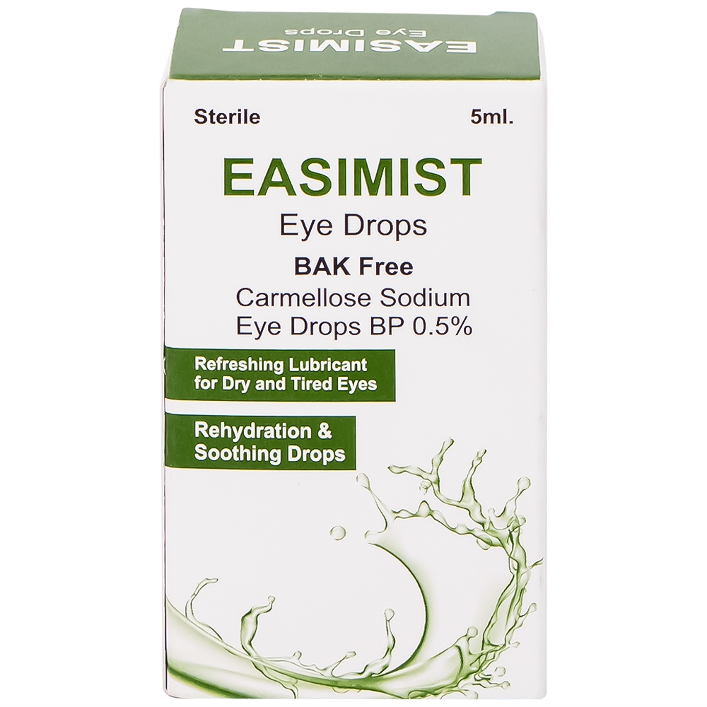 Hình ảnh Nước mắt nhân tạo Easimist Eye Drops Indiana Ophthalmics giúp giảm khô và mỏi mắt (5ml)