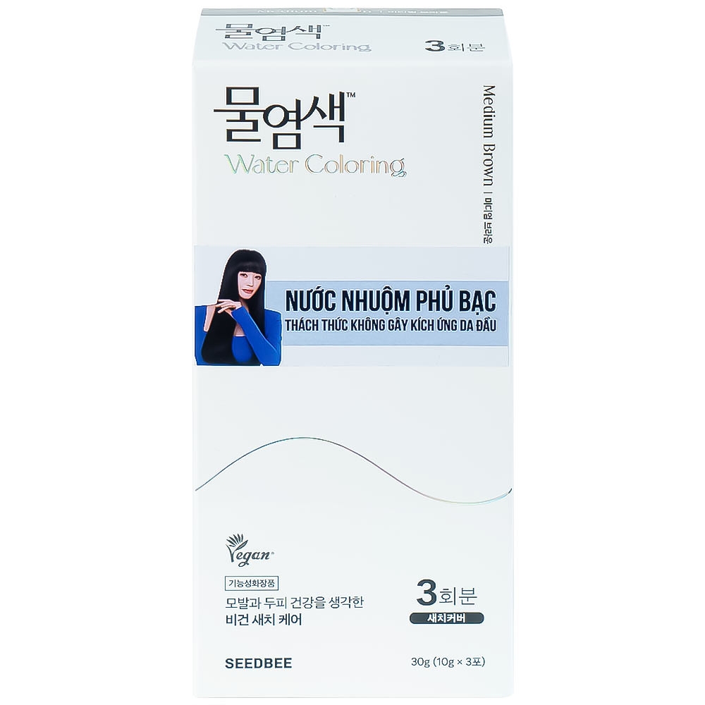 Hình ảnh Nước nhuộm phủ bạc - nâu hạt dẻ Seedbee Water Coloring Medium Brown Nbiyan (30g)