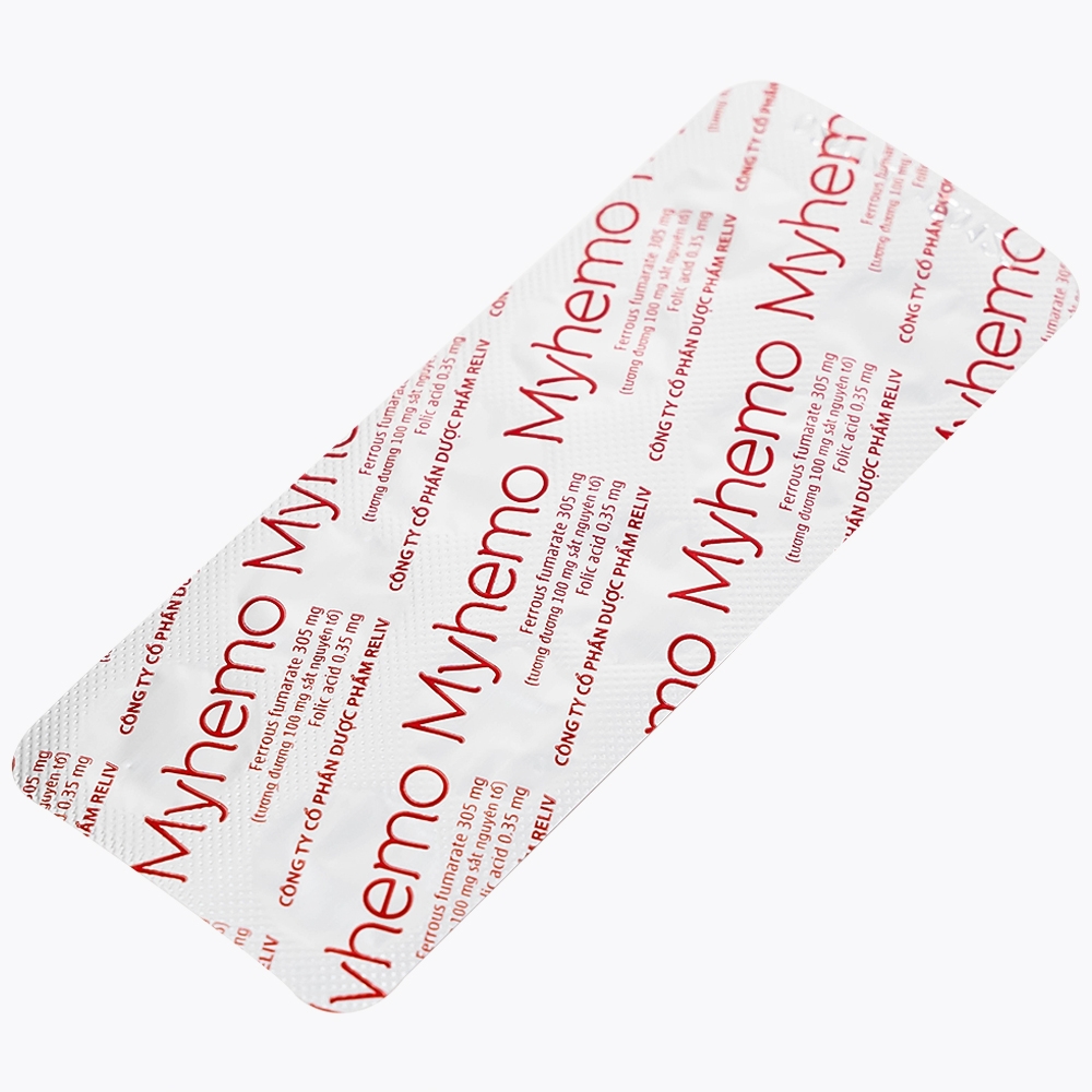 Hình ảnh Thuốc Myhemo 305mg Reliv dự phòng thiếu sắt và folic acid (3 vỉ x 10 viên)