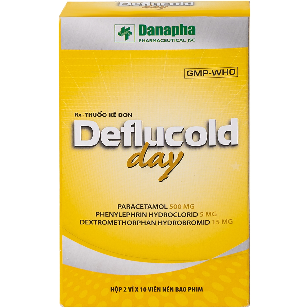 Hình ảnh Thuốc Deflucold day Danapha giảm tạm thời các triệu chứng cảm lạnh và cảm cúm (2 vỉ x 10 viên)