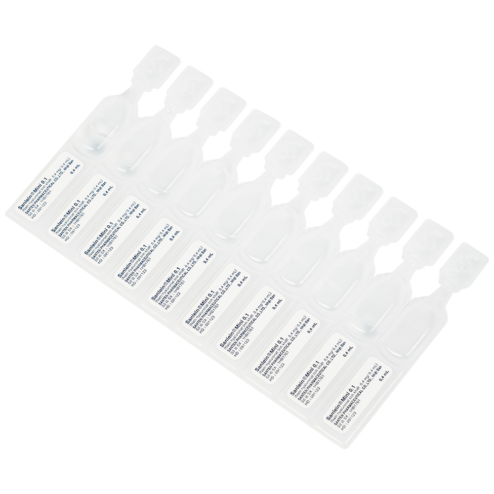 Hình ảnh Thuốc nhỏ mắt Sanlein Mini 0.1% Santen hỗ trợ điều trị rối loạn biểu mô kết giác mạc (3 vỉ x 10 lọ x 0.4ml)