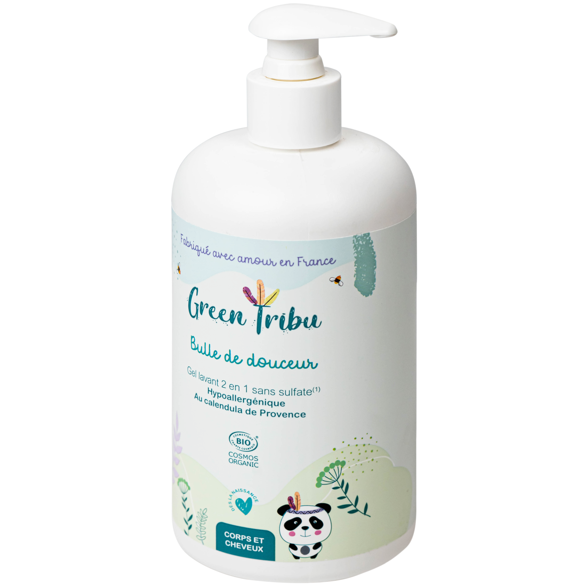 Hình ảnh Gel tắm gội hữu cơ 2 trong 1 cho trẻ sơ sinh và trẻ nhỏ Green Tribu (500ml)