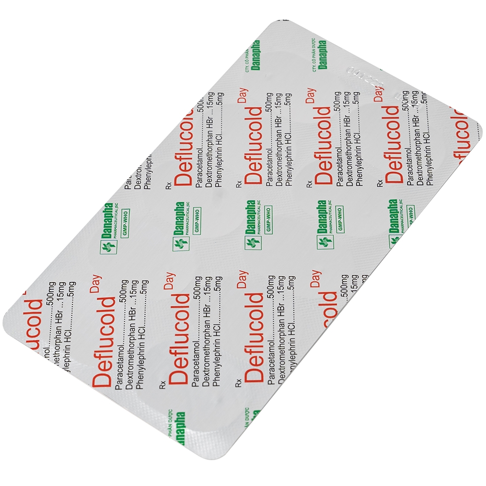 Hình ảnh Thuốc Deflucold day Danapha giảm tạm thời các triệu chứng cảm lạnh và cảm cúm (2 vỉ x 10 viên)