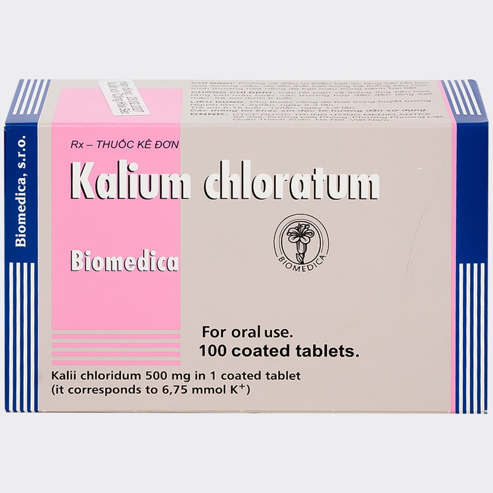Hình ảnh Thuốc Kalium Chloratum Biomedica dùng trong phòng và điều trị một số trường hợp thiếu kali (10 vỉ x 10 viên)