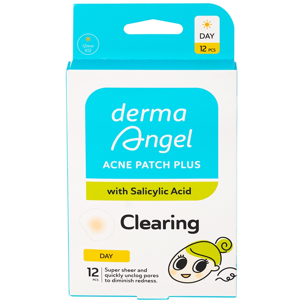 Hình ảnh Miếng dán mụn ban ngày DermaAngel Plus hỗ trợ hút dịch mủ, làm lành vết thương nhanh chóng (12 miếng)