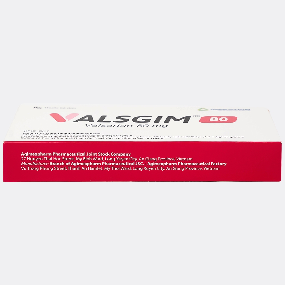 Hình ảnh Thuốc Valsgim 80 Agimexpharm điều trị tăng huyết áp, suy tim (2 vỉ x 14 viên)