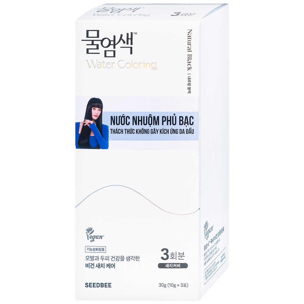 Hình ảnh Nước nhuộm phủ bạc - đen tự nhiên Seedbee Water Coloring Natural Black (30g)