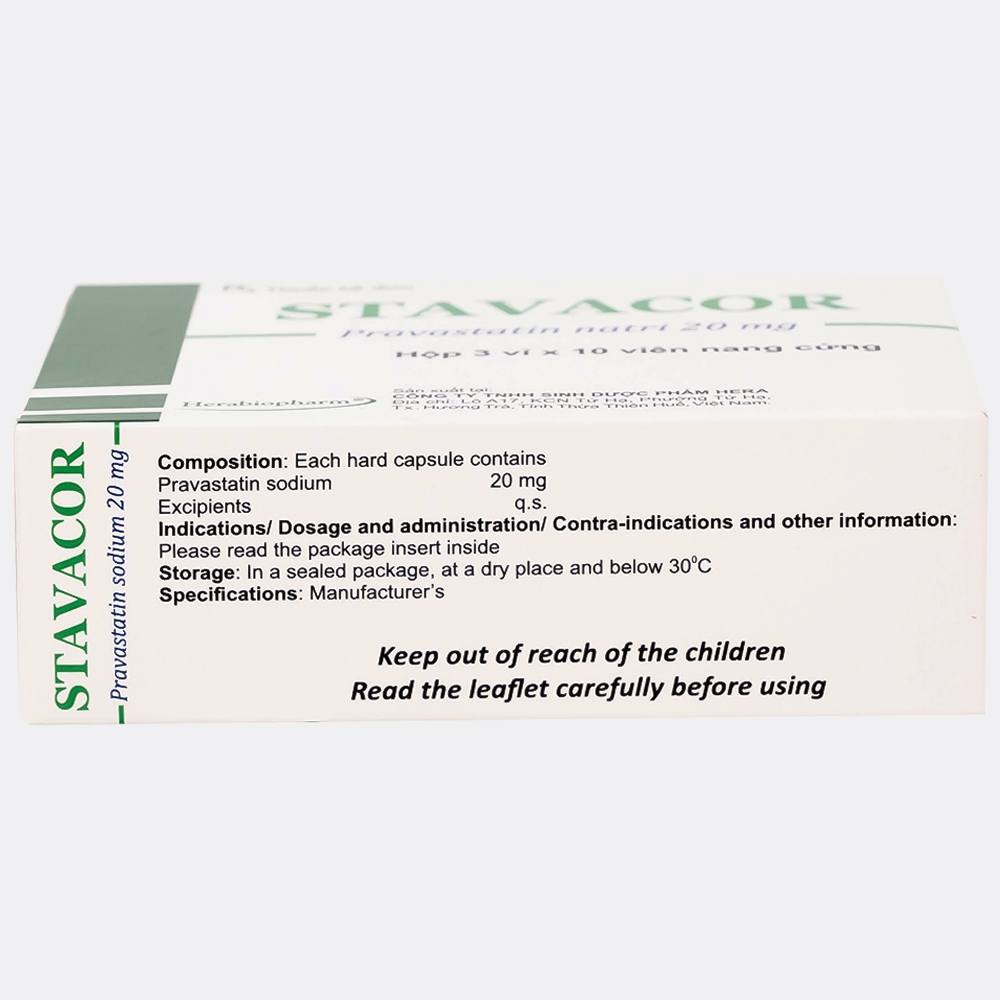 Hình ảnh Thuốc Stavacor 20mg Herabiopharm điều trị tăng cholesterol máu (3 vỉ x 10 viên)