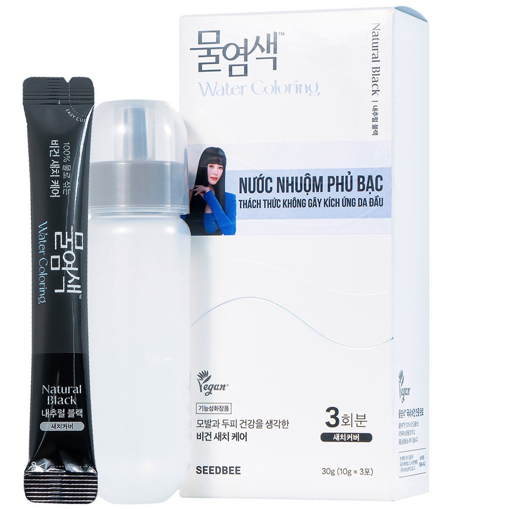 Hình ảnh Nước nhuộm phủ bạc - đen tự nhiên Seedbee Water Coloring Natural Black (30g)