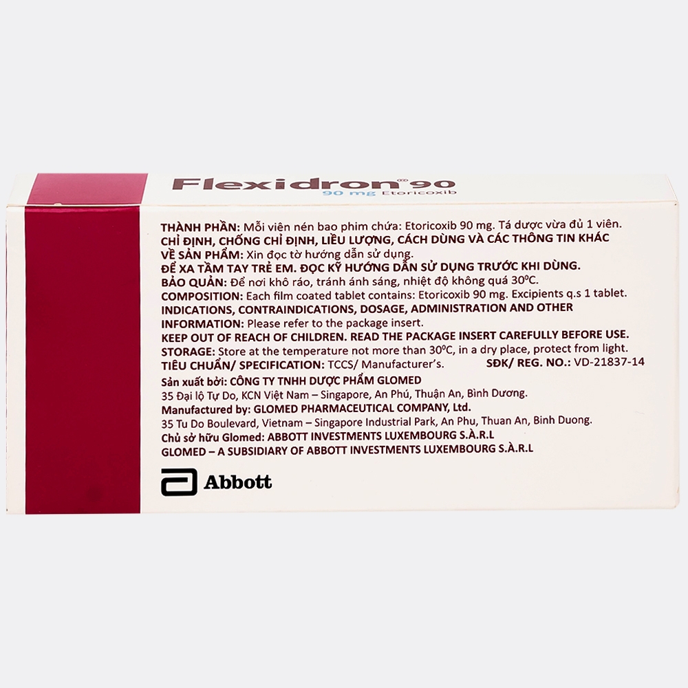 Hình ảnh Thuốc Flexidron 90 Abbott giảm triệu chứng của viêm xương khớp, viêm khớp dạng thấp (3 vỉ x 10 viên)