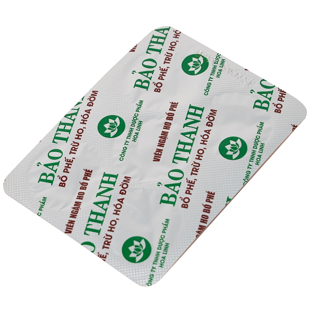 Hình ảnh Viên ngậm ho bổ phế Bảo Thanh trừ ho, hoá đờm (20 vỉ x 5 viên)
