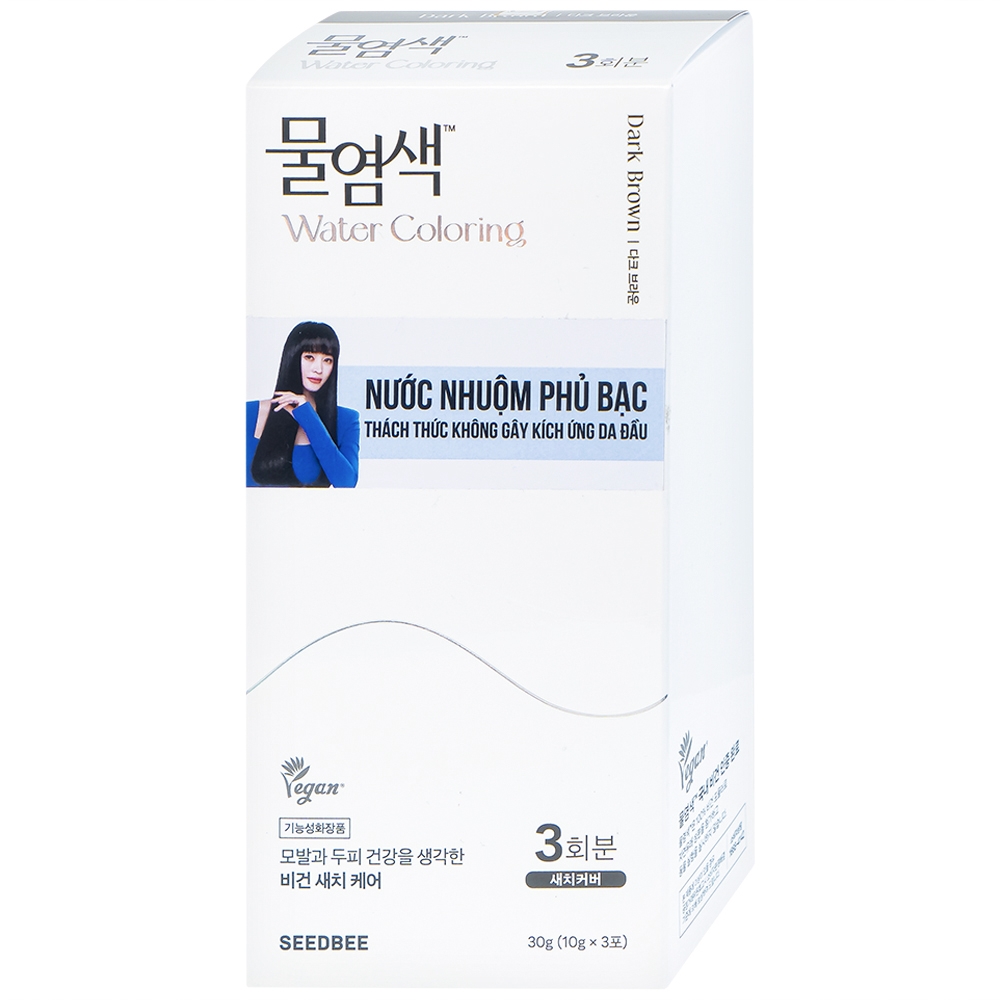 Hình ảnh Nước nhuộm phủ bạc - nâu đen Seedbee Water Coloring Dark Brown Nbiyan (30g)