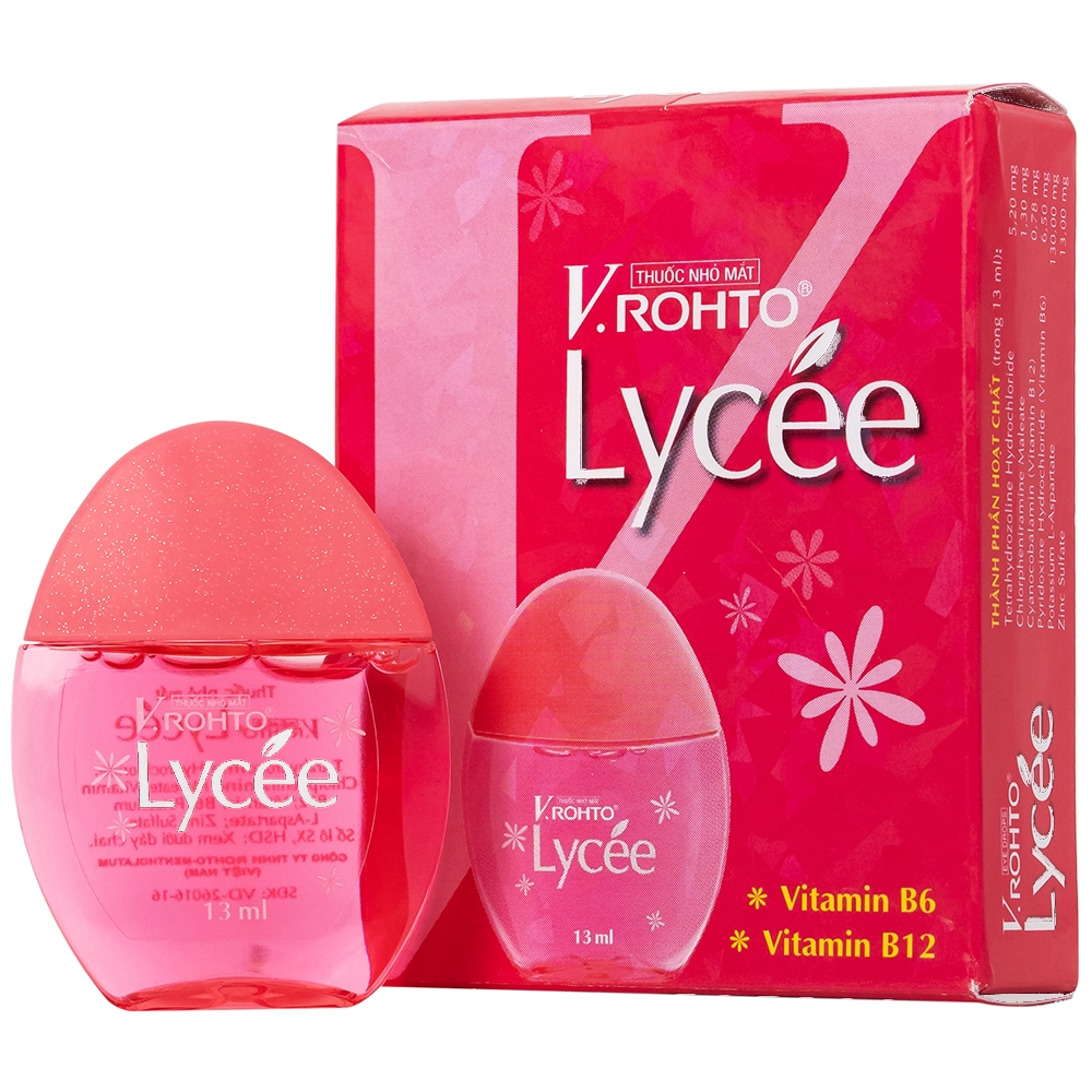 Hình ảnh Thuốc nhỏ mắt V.Rohto Lycée 13ml điều trị đỏ mắt, ngứa mắt, mỏi mắt