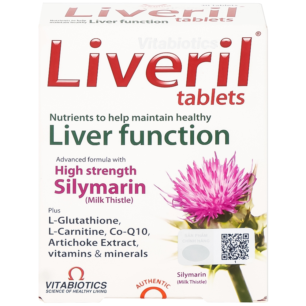 Hình ảnh Viên uống Liveril Vitabiotics hỗ trợ tăng cường chức năng gan, tăng cường đề kháng (5 vỉ x 6 viên)