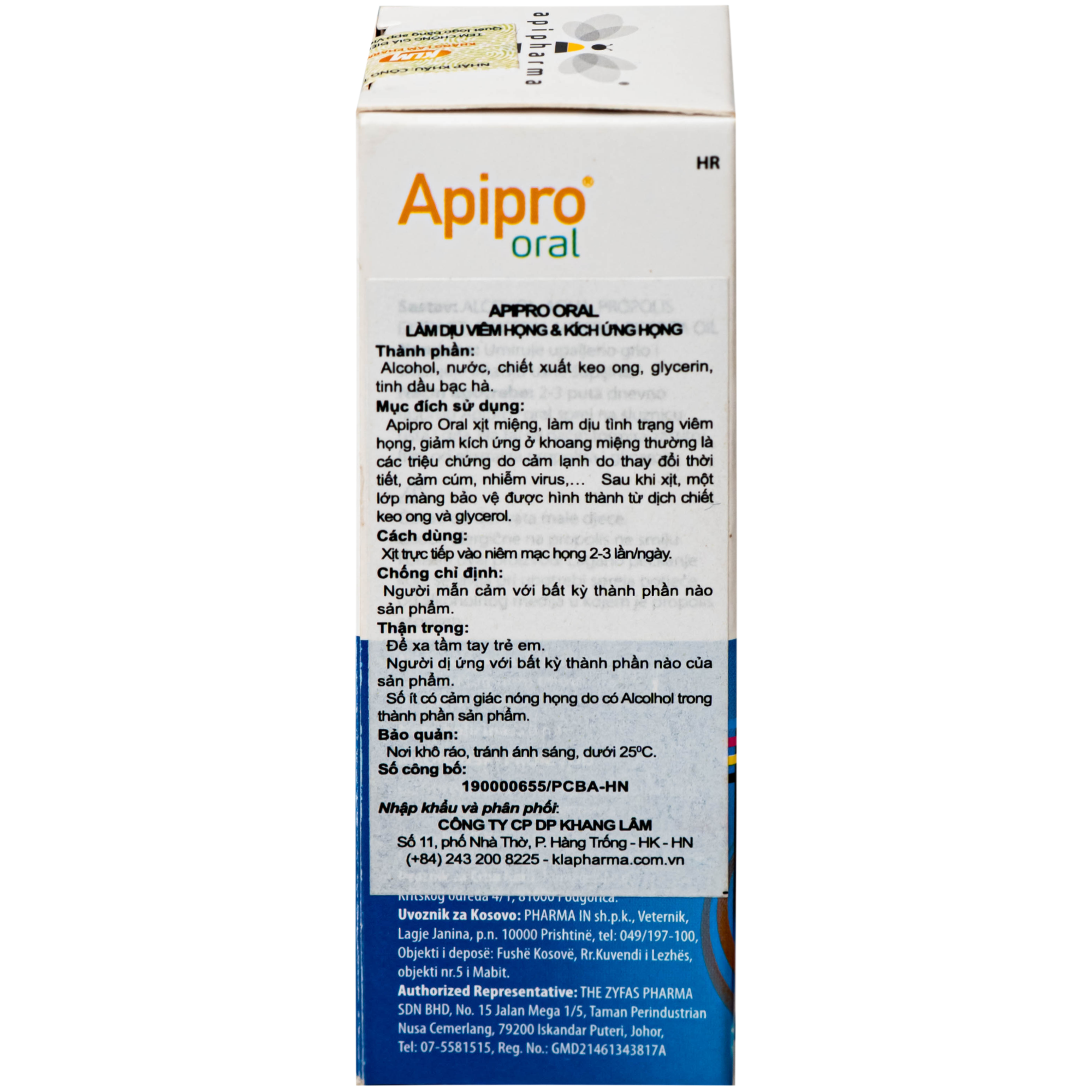 Hình ảnh Xịt Họng Apipro Oral 20Ml Làm Dịu Viêm Họng, Giảm Kích Ứng Do Cảm Cúm