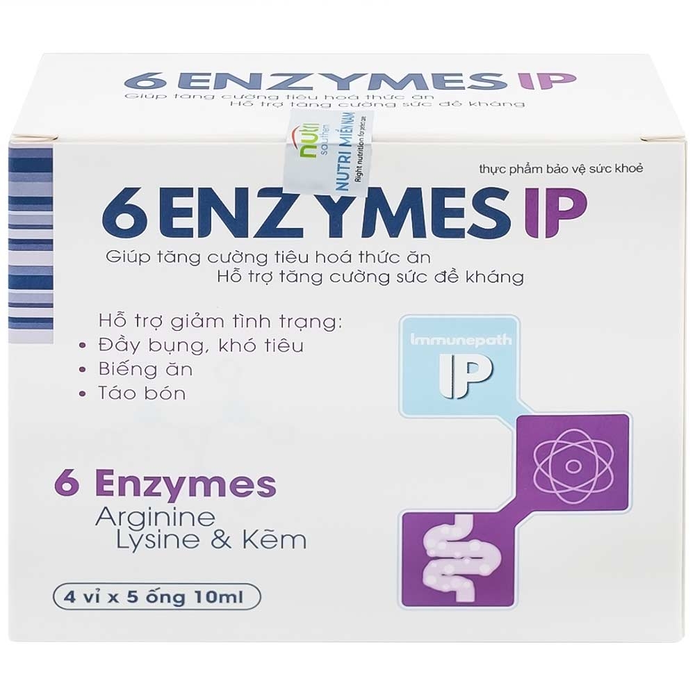 Hình ảnh Dung dịch 6Enzymes IP Mediphar USA giúp tăng cường tiêu hoá thức ăn (4 vỉ x 5 ống x 10ml)