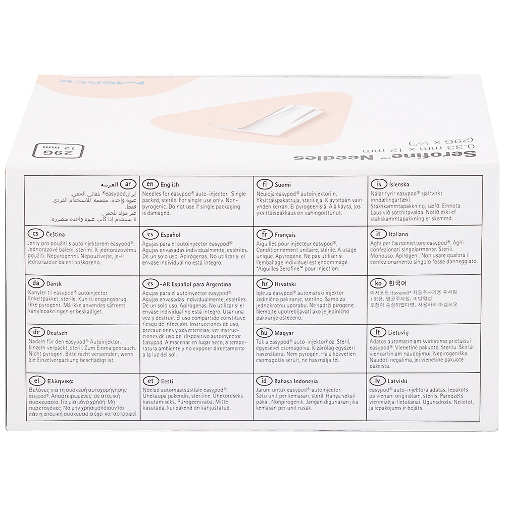 Hình ảnh Kim tiêm Serofine Needles 29g Merck dùng cùng bút tiêm tiểu đường trong điều trị tiểu đường (100 cái)