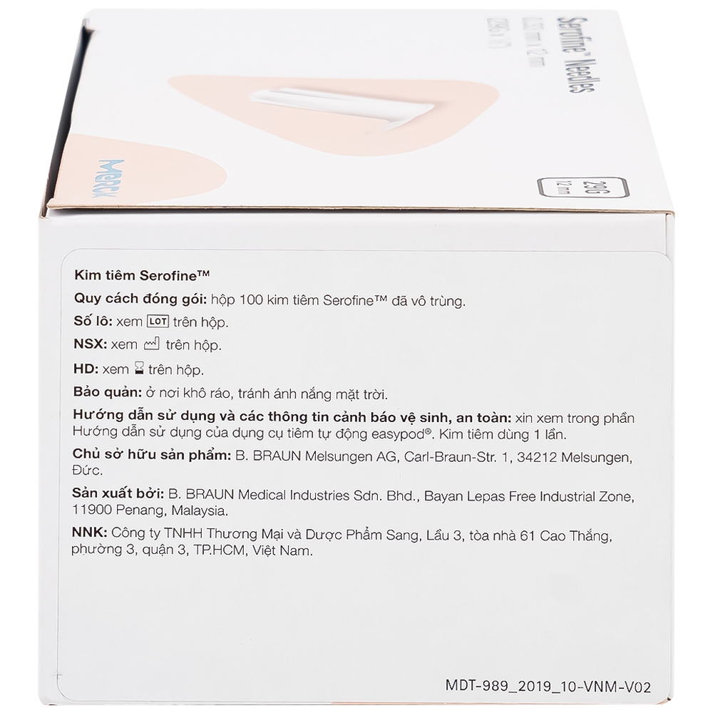 Hình ảnh Kim tiêm Serofine Needles 29g Merck dùng cùng bút tiêm tiểu đường trong điều trị tiểu đường (100 cái)