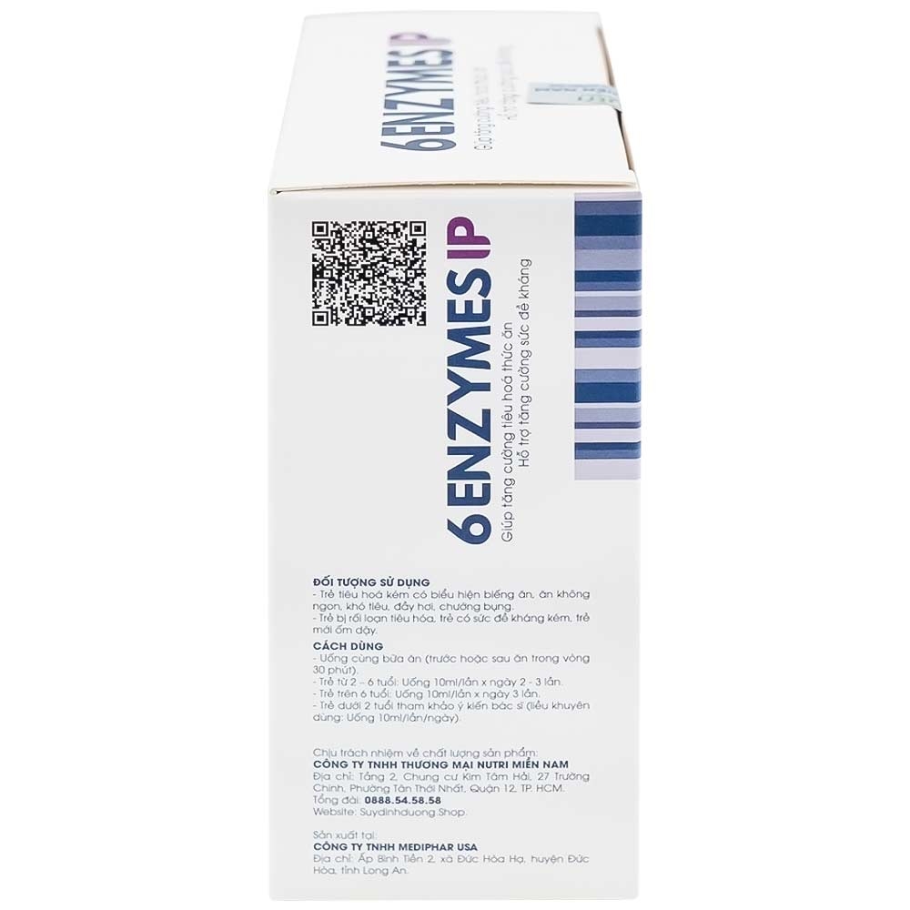 Hình ảnh Dung dịch 6Enzymes IP Mediphar USA giúp tăng cường tiêu hoá thức ăn (4 vỉ x 5 ống x 10ml)