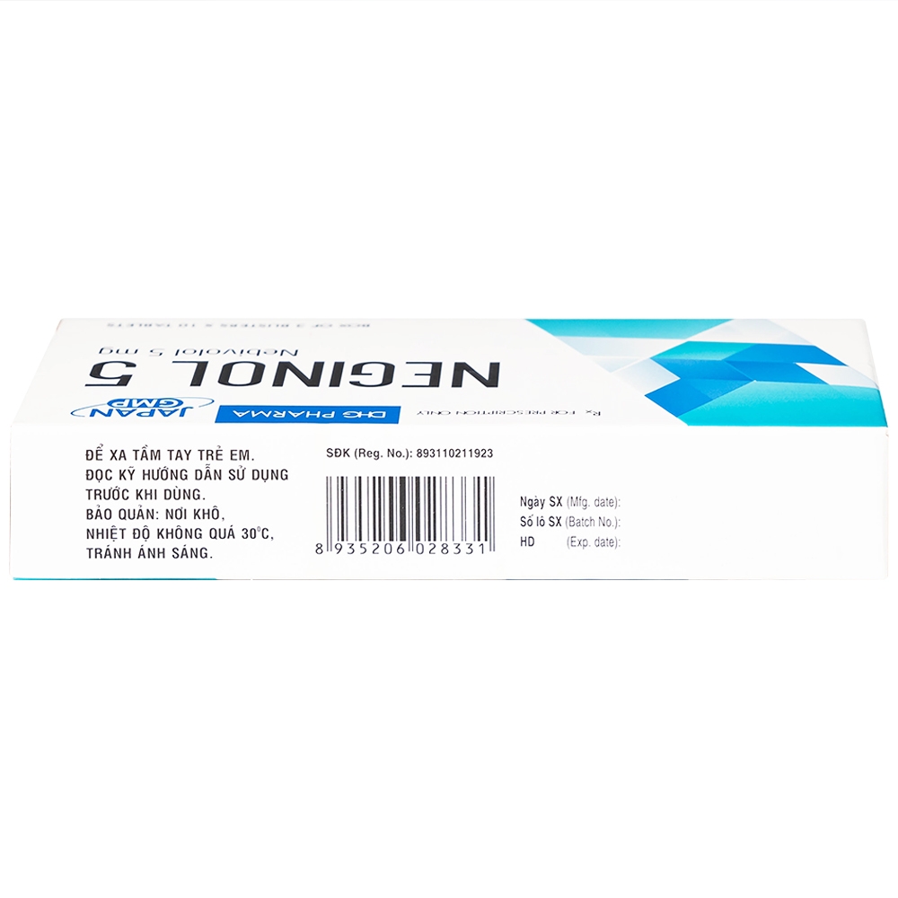 Hình ảnh Thuốc Neginol 5 DHG điều trị tăng huyết áp vô căn (3 vỉ x 10 viên)