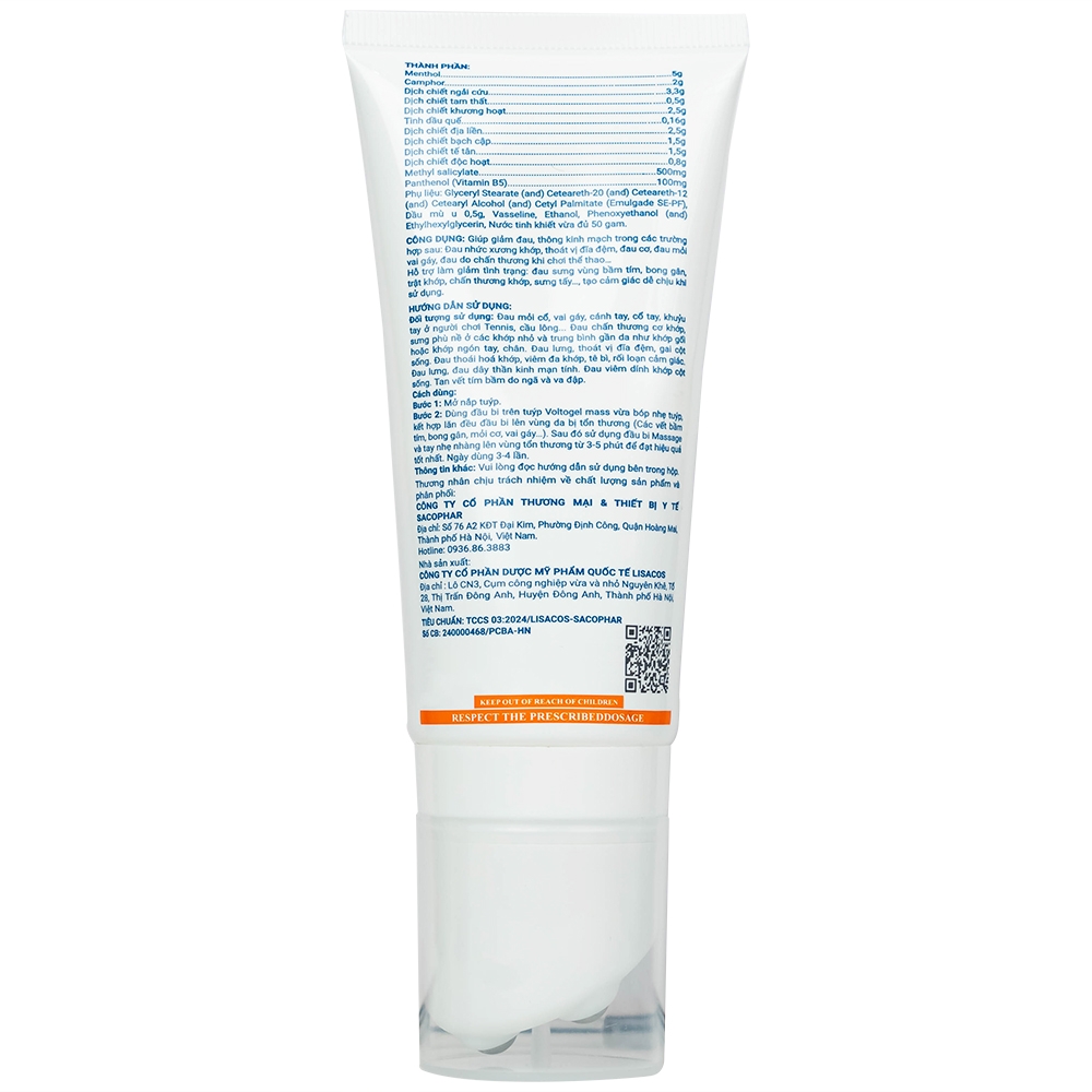 Hình ảnh Gel Voltogel Mass giảm đau cơ, đau vai, bầm tím, bong gân (50g)