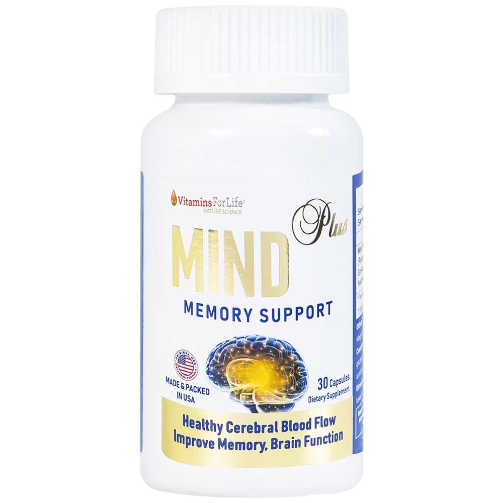 Hình ảnh Viên uống Mind Plus Vitamins For Life tăng cường tuần hoàn não, cải thiện trí nhớ (30 viên)