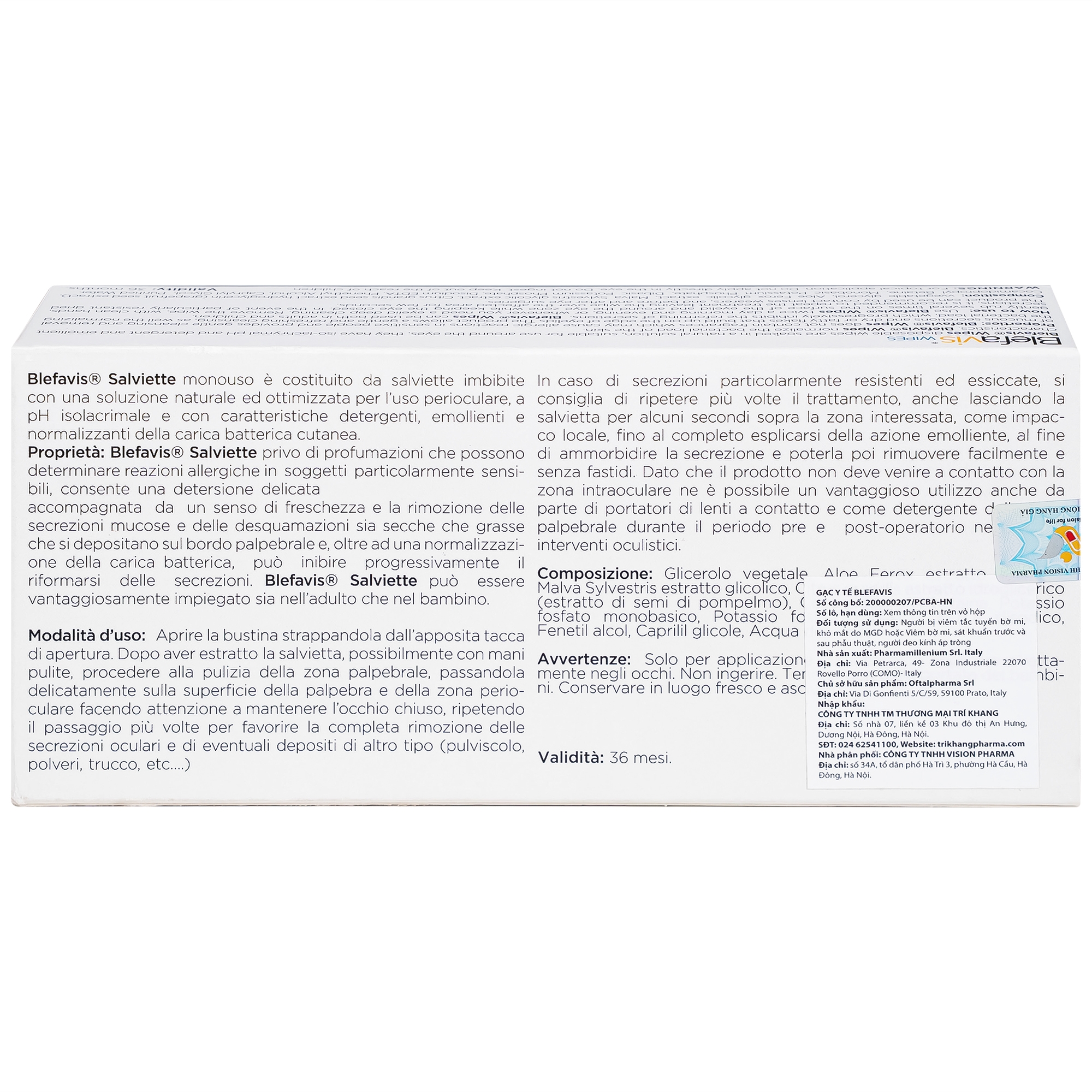 Hình ảnh Gạc lau mi mắt Blefavis Wipes (30 miếng) làm sạch mí mắt nhạy cảm, viêm bờ mi, sát khuẩn trước & sau phẫu thuật