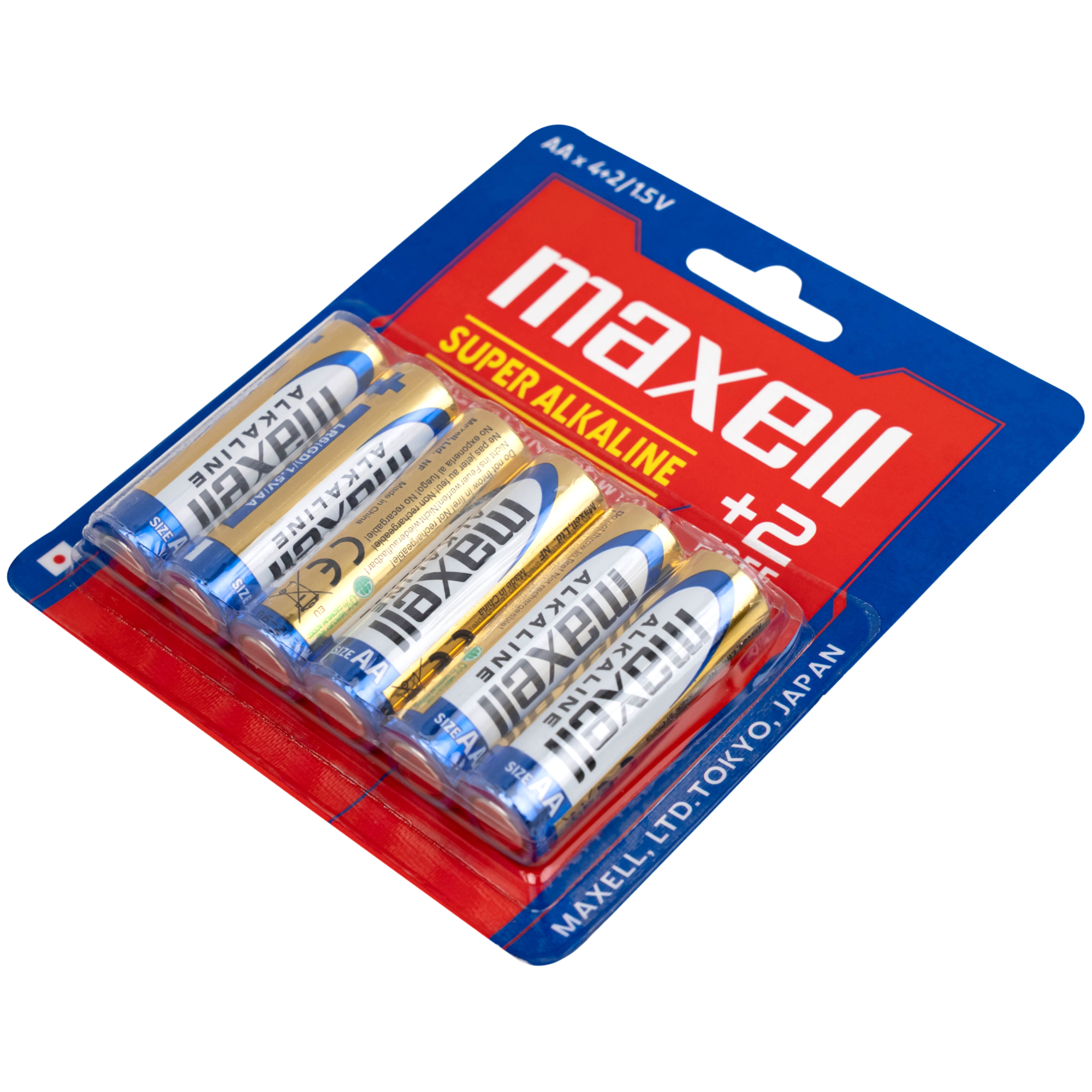 Hình ảnh Pin kiềm Maxell super alkaline AA LR6(GD) (vỉ 6 viên) dùng cho các thiết bị điện tử