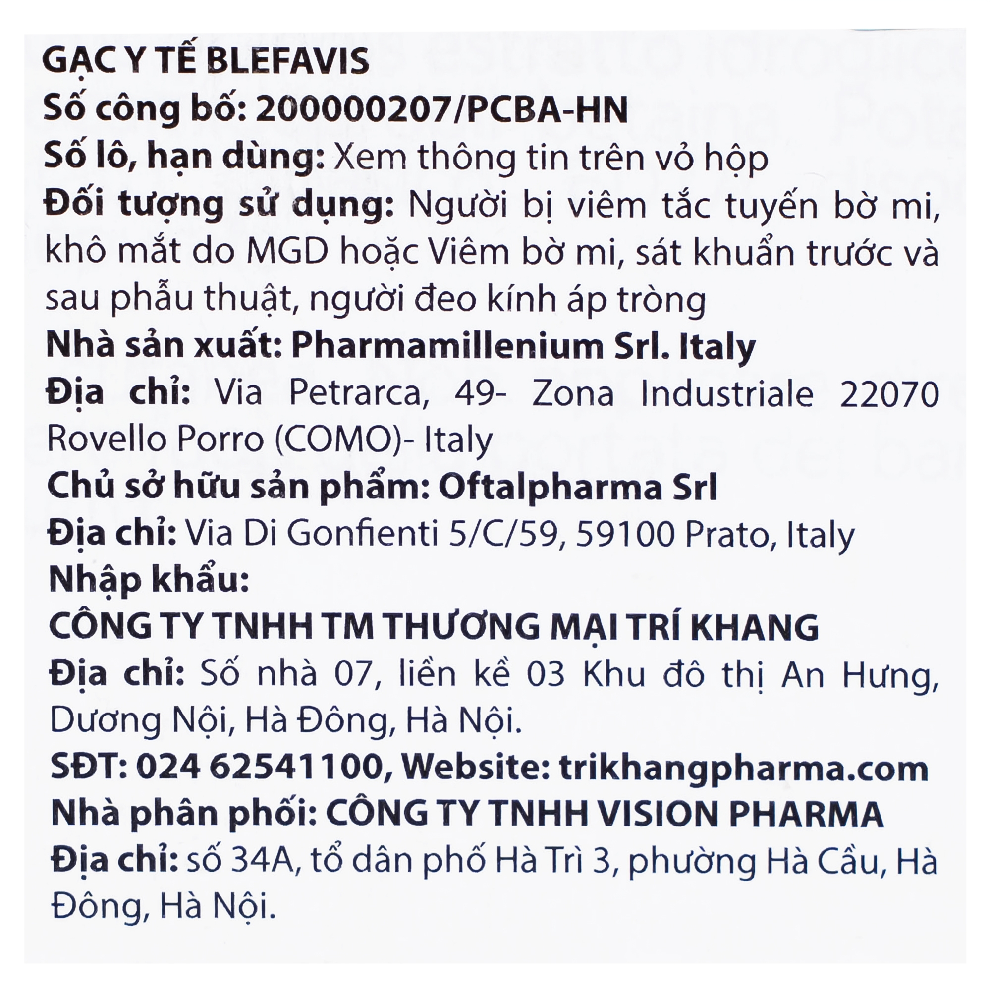 Hình ảnh Gạc lau mi mắt Blefavis Wipes (30 miếng) làm sạch mí mắt nhạy cảm, viêm bờ mi, sát khuẩn trước & sau phẫu thuật