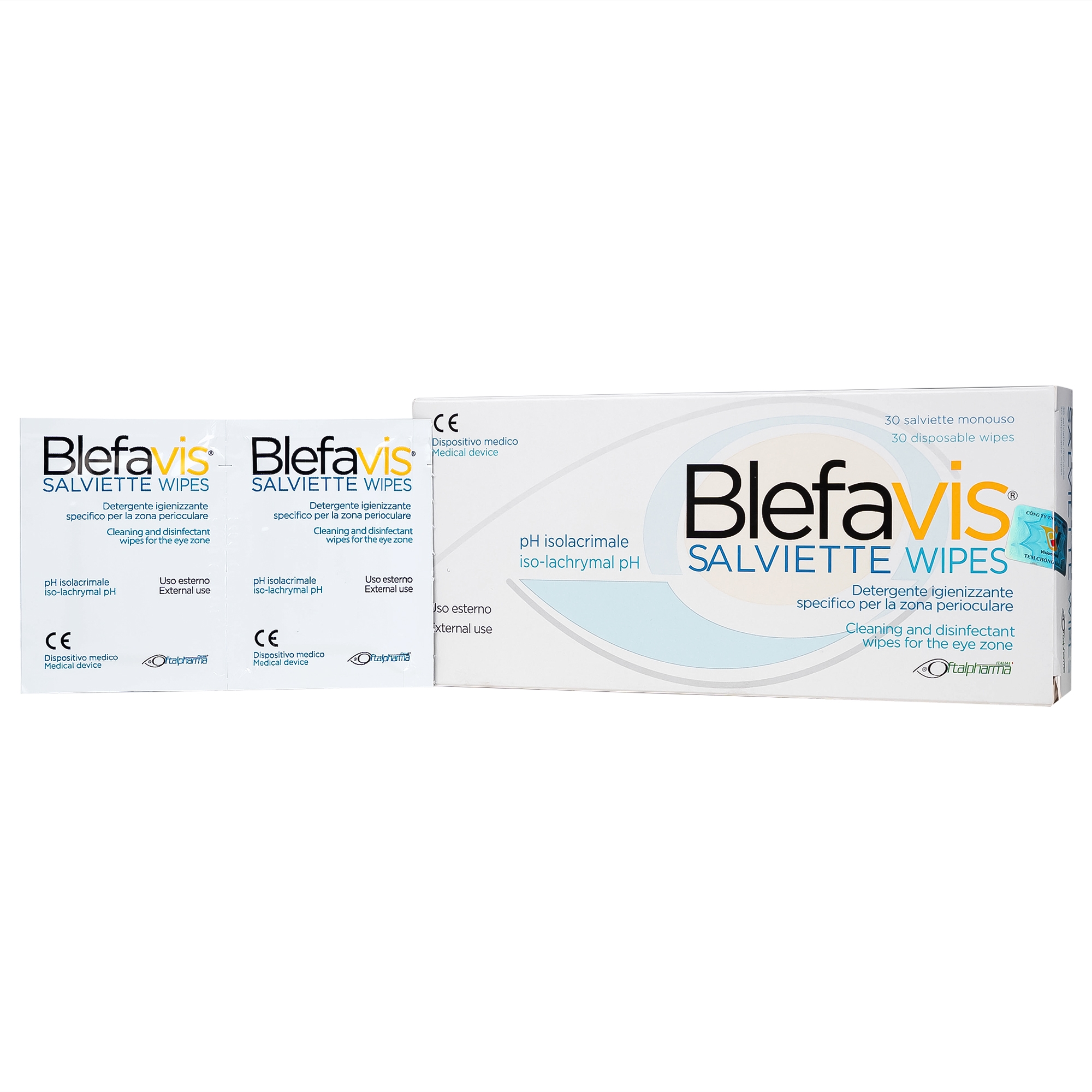 Hình ảnh Gạc lau mi mắt Blefavis Wipes (30 miếng) làm sạch mí mắt nhạy cảm, viêm bờ mi, sát khuẩn trước & sau phẫu thuật