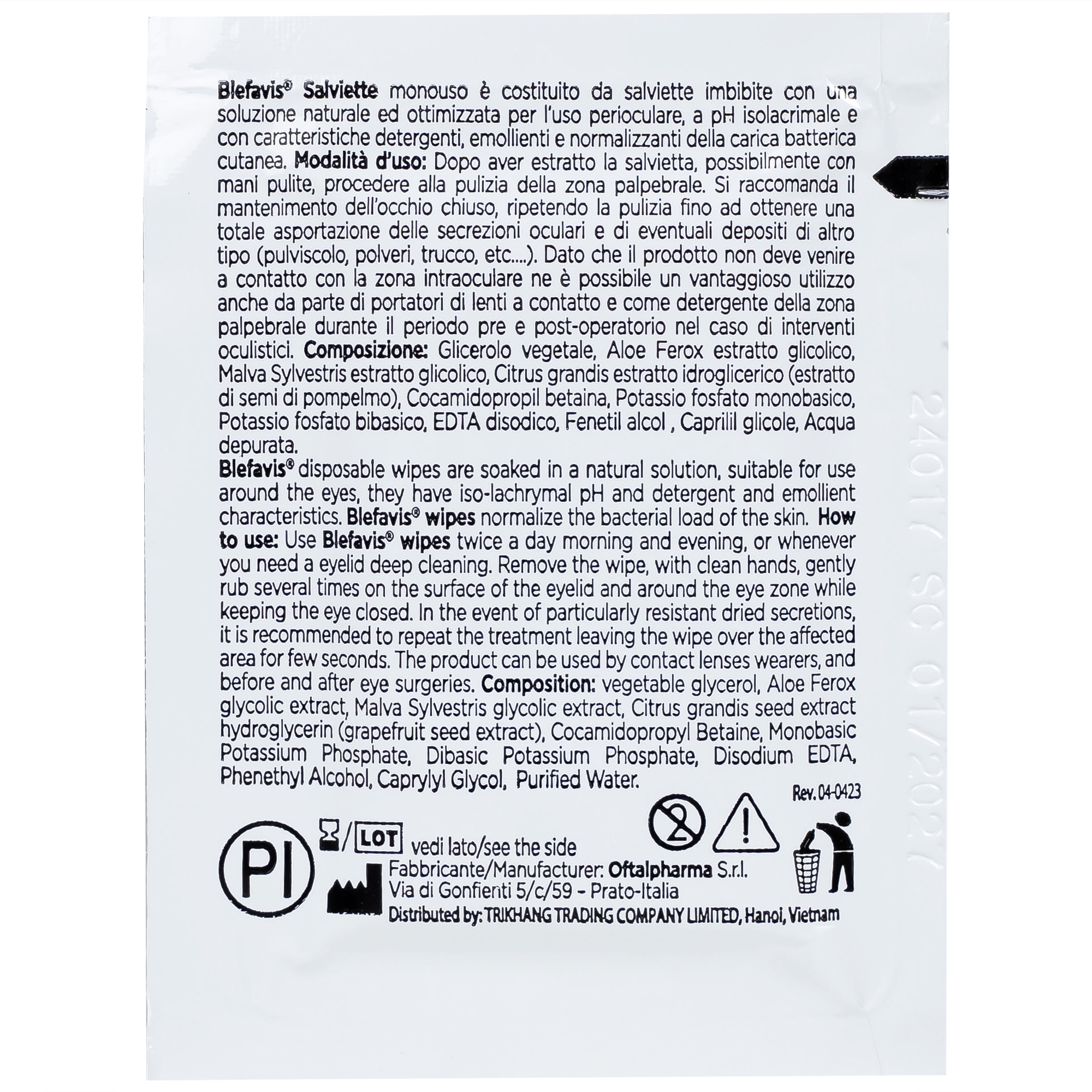 Hình ảnh Gạc lau mi mắt Blefavis Wipes (30 miếng) làm sạch mí mắt nhạy cảm, viêm bờ mi, sát khuẩn trước & sau phẫu thuật