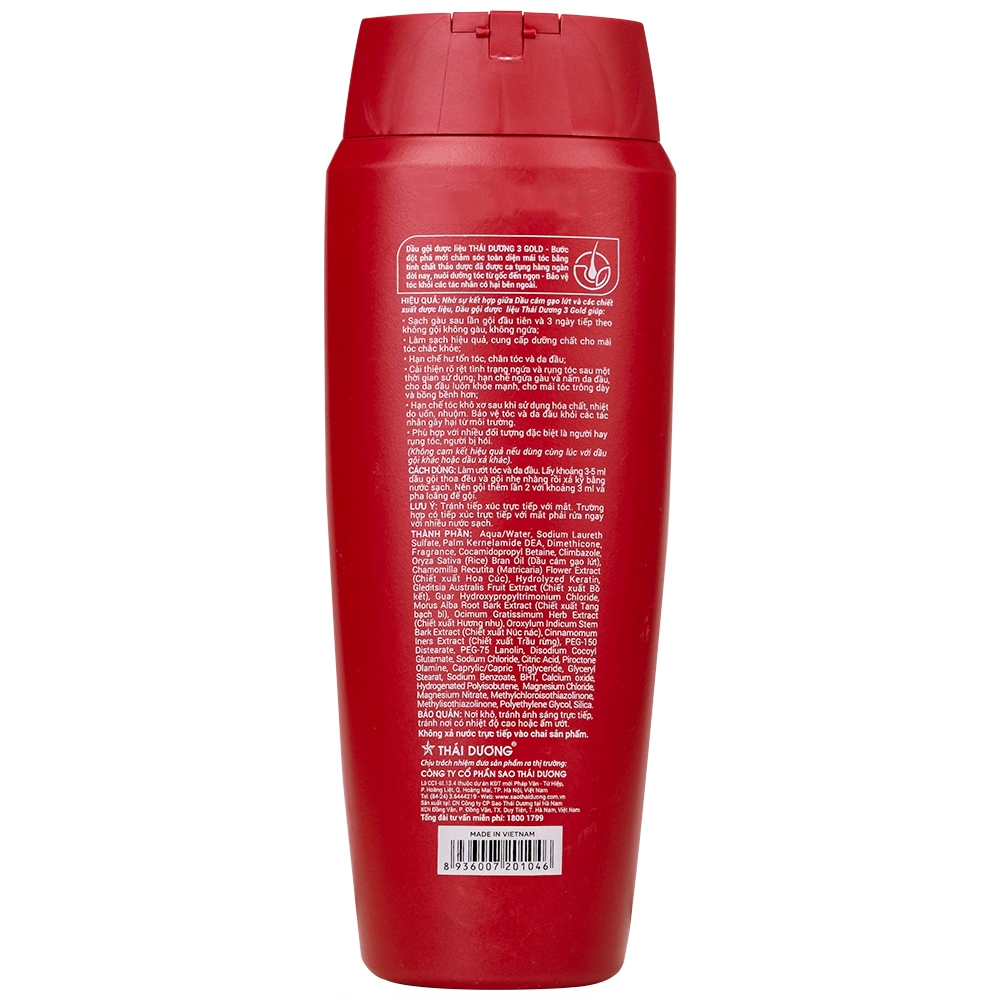 Hình ảnh Dầu gội dược liệu Thái Dương 3 hương hoa sạch gàu mà vẫn suôn mềm (200ml)
