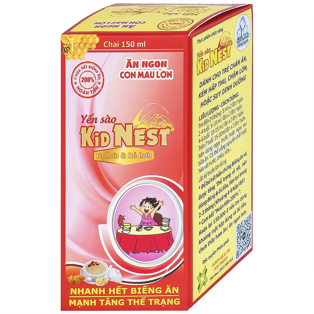 Hình ảnh Yến sào Kid Nest Good Health giúp trẻ nhanh hết biếng ăn, ngủ ngon, tăng thể trạng (150ml)