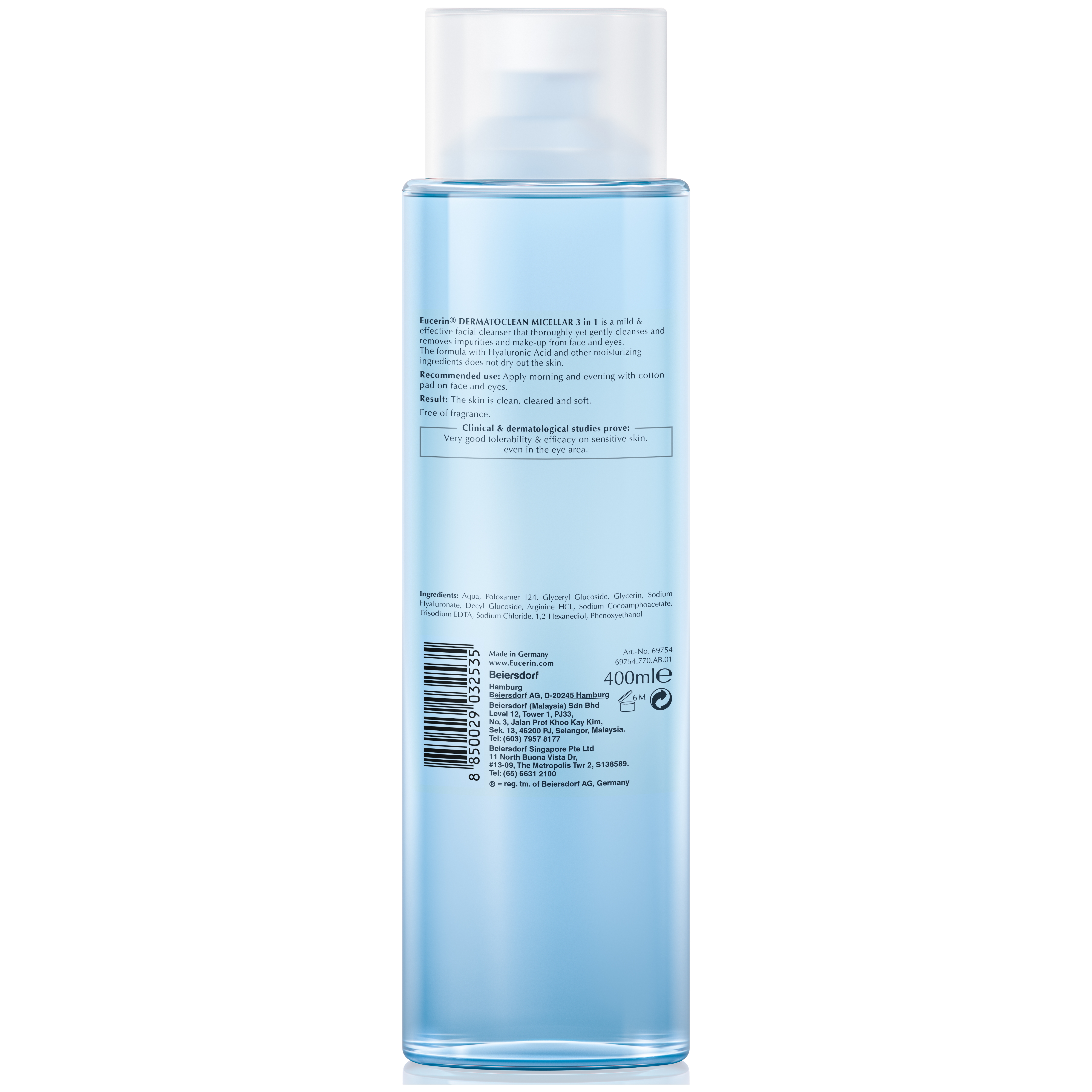 Hình ảnh Nước tẩy trang Eucerin Dermato Clean Micellar 3 in 1 dành cho da nhạy cảm (400ml)