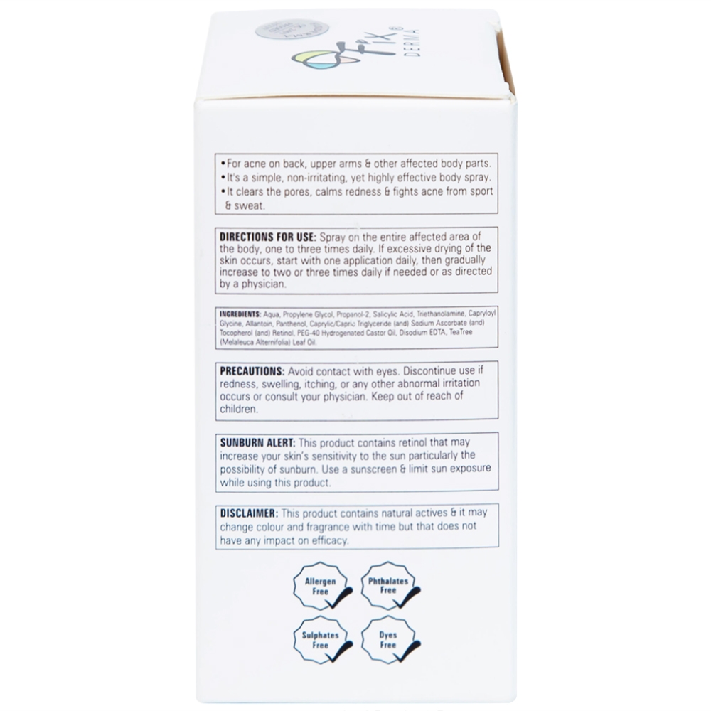 Hình ảnh Xịt trị mụn Fixderma Salyzap for Body Acne Body Spray làm thông thoáng lỗ chân lông (50ml)