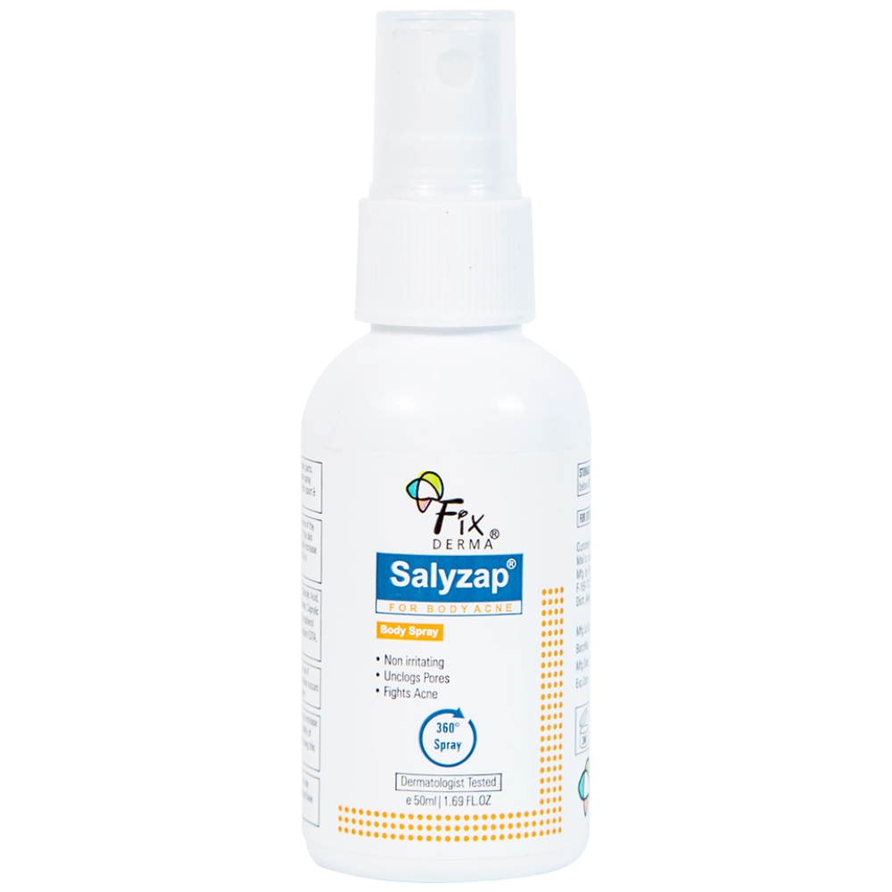 Hình ảnh Xịt trị mụn Fixderma Salyzap for Body Acne Body Spray làm thông thoáng lỗ chân lông (50ml)