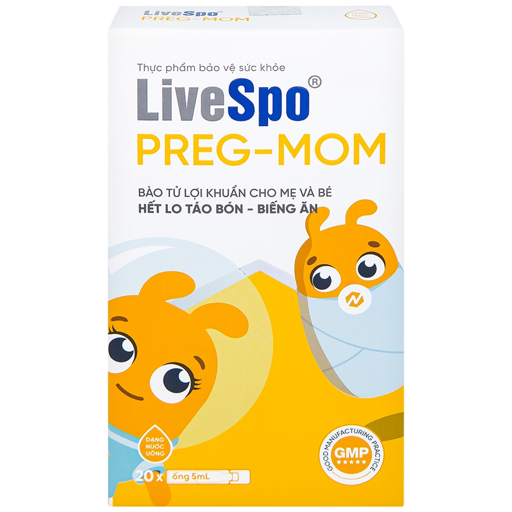 Hình ảnh Bào tử lợi khuẩn LiveSpo PREG-MOM bổ sung lợi khuẩn đường ruột (20 ống x 5ml)
