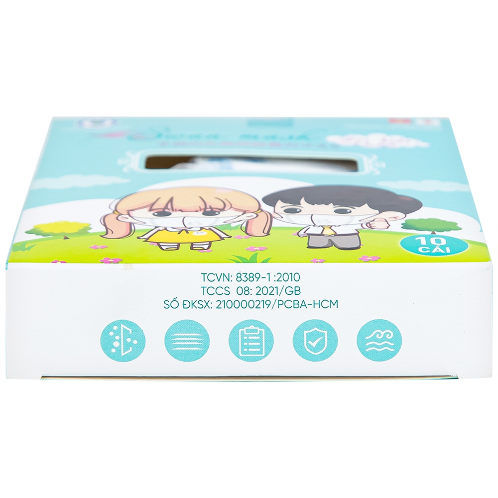 Hình ảnh Khẩu trang 3D trẻ em quai vải Swan Mask ngăn giọt bắn, vi khuẩn, khói bụi (10 cái)